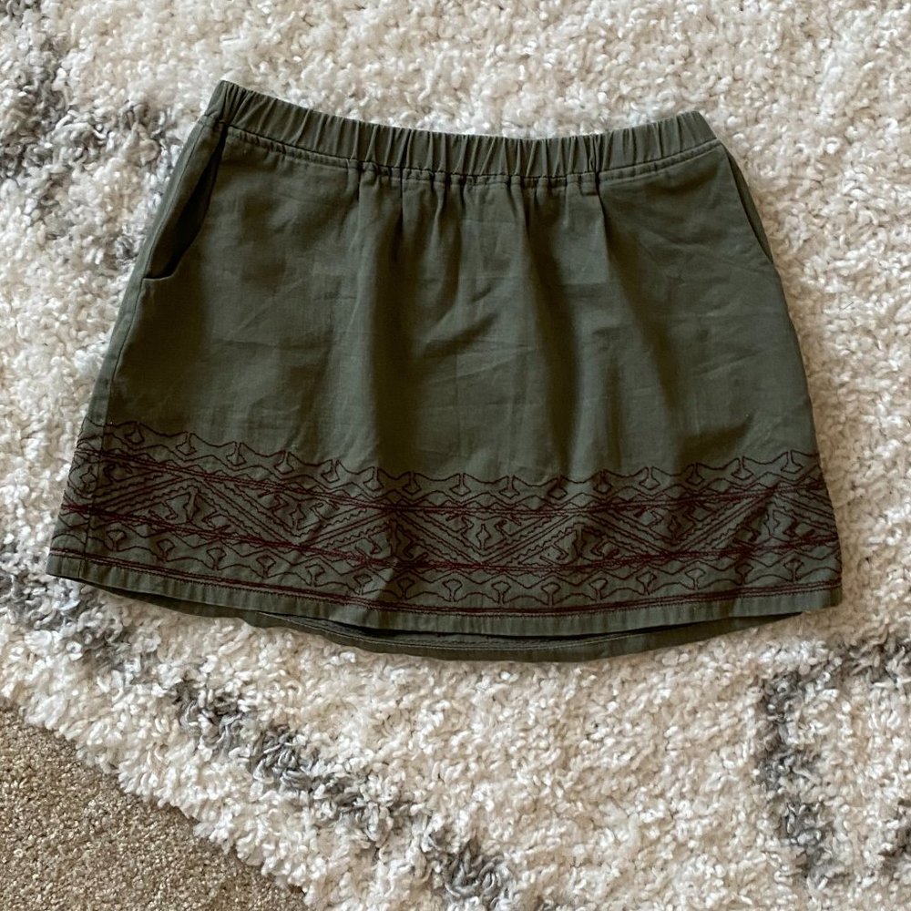 Quicksilver Women's Skirt Embroidered Green XS